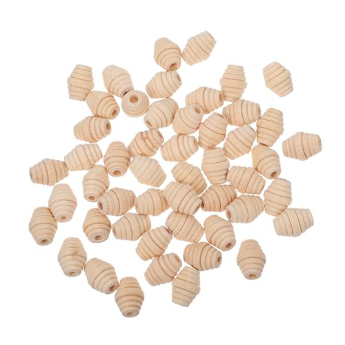 Homoyoyo 50Stücke Holzperlen Oval für DIY Schmuck Basteln Hochwertige Lose Spacer Perlen Geeignet für Armbänder und Kreative Projekte Langlebig und Leicht zu Verarbeiten von Homoyoyo