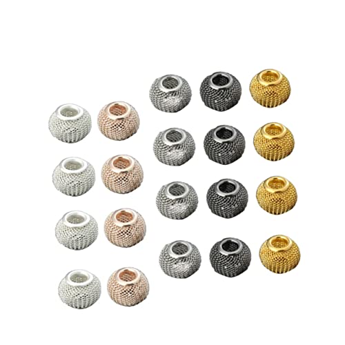 Homoyoyo 50Stücke Mesh Kugel Abstandshalter Perlen Legierung für DIY Schmuck Zufällige Farben für Armbänder und Kreative Bastelprojekte von Homoyoyo