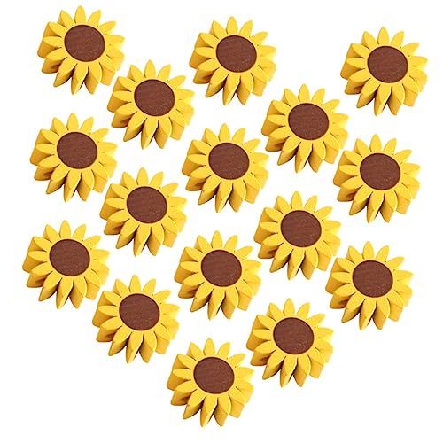 Homoyoyo 50Stücke Sonnenblumen Holzperlen für DIY Handwerk Bastelzubehör und Schmuckherstellung Robuste und Glatte Perlen für Projekte für Girlanden und Dekoration von Homoyoyo