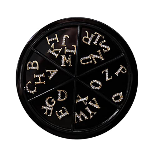 Homoyoyo 52Stücke Brief Nagel Charms aus Legierung mit Strass Glänzende DIY Nageldekoration für Kreative Nail Art für Nagelgestaltungen zu Hause von Homoyoyo