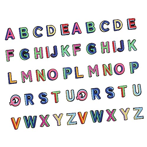 Homoyoyo 52Stücke Buntes Alphabet Patches Buchstaben Aufnäher zum Aufbügeln oder Nähen für Kleidung Taschen und DIY Projekte Hochwertige Stoffapplikationen für Kreative Gestaltung von Homoyoyo