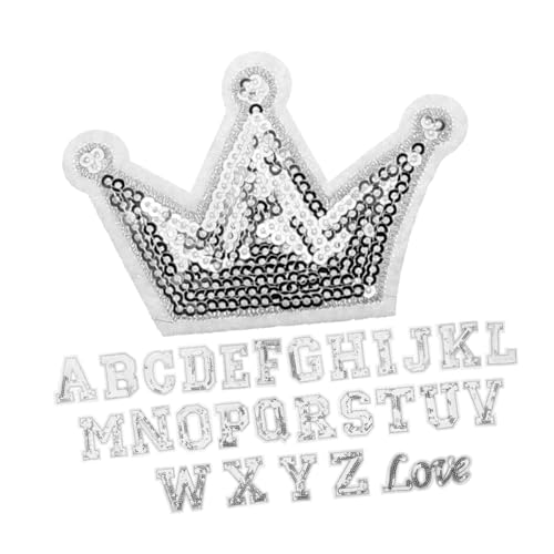 Homoyoyo 56Stücke Alphabet Aufnäher Zum Aufbügeln Gestickte Für Kleidung Hüte Taschen Jeans Und DIY Accessoires Pailletten von Homoyoyo