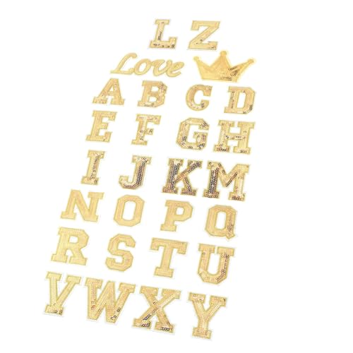 Homoyoyo 56Stücke Pailletten Aufnäher Bügelbilder für Kleidung Taschen Hüte Personalisierbare Alphabet Applikationen zum Reparieren und Dekorieren von Homoyoyo