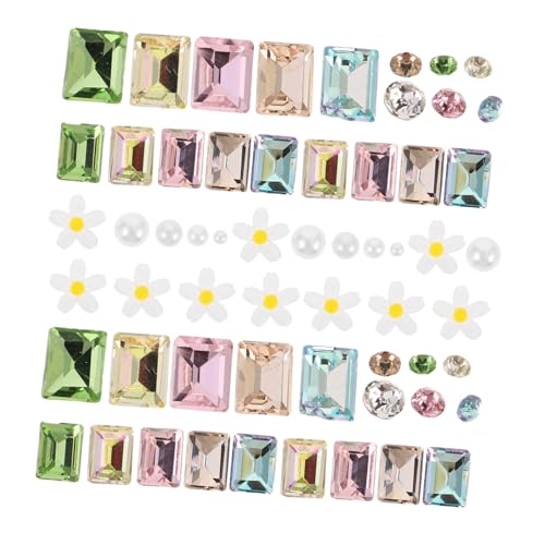 Homoyoyo 5Er-Pack Nagel Charms mit Perlen und Strasssteinen in Blau Gelb Grün Champagner für Diy Nail Art Vielseitige Nageldekorationen für Alltag und Party von Homoyoyo