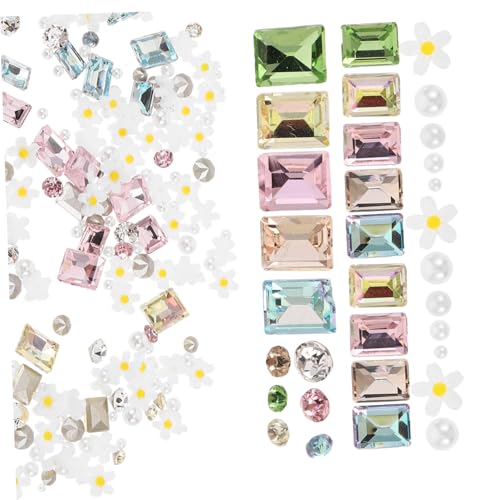 Homoyoyo 5Er-Pack Nagelkunst Perlen und Strasssteine Bunte Kleine Nail Art Verzierungen mit Spitzem Boden Einfaches Diy Nageldekor für Frühling Sommer Langlebige Nagel Schmucksteine von Homoyoyo