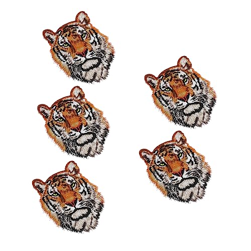 Homoyoyo 5Stücke Tigerkopf Aufnäher Bügel Patches Für Kleidung Rucksack DIY Dekoration Hautfreundlich Langlebig Und Einfach Anzuwenden Für Jacken Und Taschen von Homoyoyo