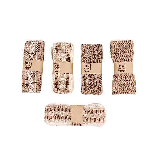 Homoyoyo 5Stücke Vintage Jute Spitzenband Für DIY Bastelprojekte Wickelband Für Hochzeitsdekoration Partyband Naturmaterialien Für Dekoration Homoyoyo 5Stücke Vintage Jute Spitzenband Für DIY Bastelprojekte Wickelband Für Hochzeitsdekoration Partyband Naturmaterialien Für Dekoration von Homoyoyo