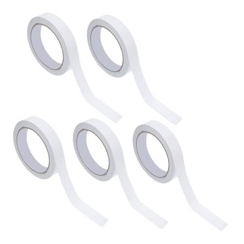 Homoyoyo 5Stücke Wasserfreie Kraftpapier Klebebänder Selbstklebendes Weißes Verpackungsband für Handwerk Reißfest und Stark für Bastelprojekte von Homoyoyo