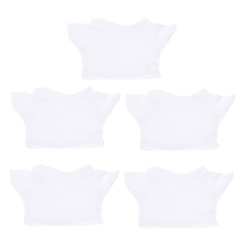 Homoyoyo 5stücke Bären-t-Shirts Für Kuscheltiere Stoffbär-Shirt Spielzeugbär-Kleidung Tierspielkleidung Puppen-Shirt Bequemer Rundhalsausschnitt DIY-plüschpuppen-Outfits Für von Homoyoyo
