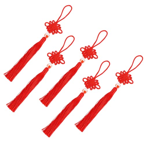Homoyoyo 5stücke Chinesische Knoten Handgefertigte Quasten-Dekoration Robustes Traditionelles Chinesisches Handwerk Symmetrisches Design Geeignet Zum Aufhängen An Türen Und Fenstern von Homoyoyo