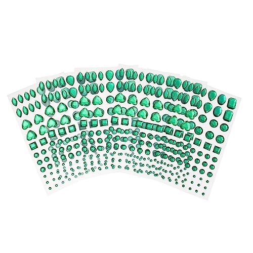 Homoyoyo 6 Blätter Diamant-Aufkleber fingernagel sticker dekorative sticker Rosa große Strasssteine ​​zum Basteln für Bausatz Edelsteinaufkleber Glitzer -Selbstkleberaufkleber Plastik Green von Homoyoyo