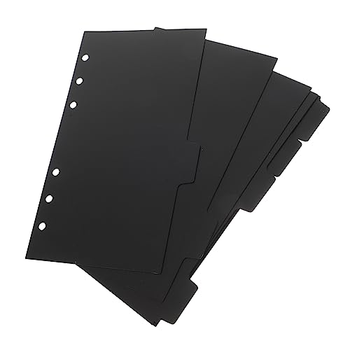 Homoyoyo 6 Blätter PP Trennblätter für Ringbuch Schwarze Indexteiler mit Löchern für Notizen Planner und Dokumentenorganisation für Büro und Schule von Homoyoyo