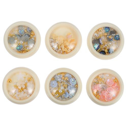 Homoyoyo 6 Boxen Teiliges Nail Art Charms mit Perlen und Blumen DIY Nagel Schmuck Halbrunde Glänzende Nagelperlen für Nageldesign und Nagelkunst Inklusive Praktische Aufbewahrungsbox Homoyoyo 6 Boxen Teiliges Nail Art Charms mit Perlen und Blumen DIY Nagel Schmuck Halbrunde Glänzende Nagelperlen für Nageldesign und Nagelkunst Inklusive Praktische Aufbewahrungsbox von Homoyoyo