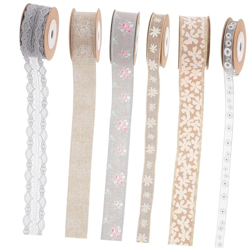 Homoyoyo 6 Rollen Blumige Geschenkbänder Lange Geschenkband Schleifenbänder für Geschenkverpackung DIY Basteln Dekoration Verpackungsschleifen Geschenkband Homoyoyo 6 Rollen Blumige Geschenkbänder Lange Geschenkband Schleifenbänder für Geschenkverpackung DIY Basteln Dekoration Verpackungsschleifen Geschenkband von Homoyoyo