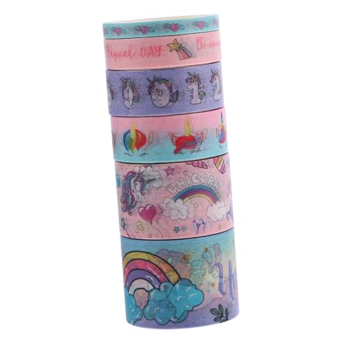 Homoyoyo 6 Rollen DIY Dekorative Klebebänder Einhorn Washi Tape für Scrapbooking Planer und Handbücher Multifunktionale Praktische Bastelmaterialien für Kreative Projekte von Homoyoyo