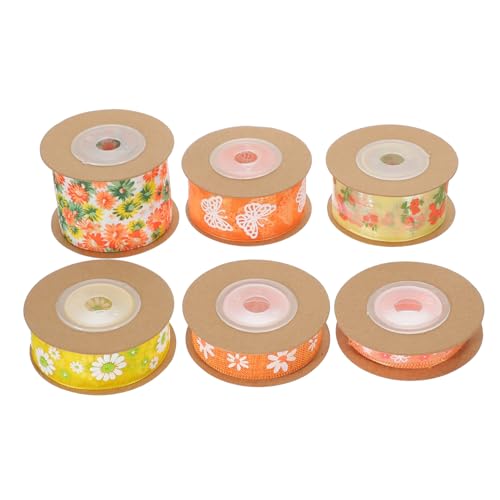 Homoyoyo 6 Rollen Geschnittenes Geschenkband mit Zweifarbigen Gänseblümchenmuster Polyesterbasiertes Bastelband Langlebig Vielseitig für DIY Geschenkverpackung Festdeko Homoyoyo 6 Rollen Geschnittenes Geschenkband mit Zweifarbigen Gänseblümchenmuster Polyesterbasiertes Bastelband Langlebig Vielseitig für DIY Geschenkverpackung Festdeko von Homoyoyo