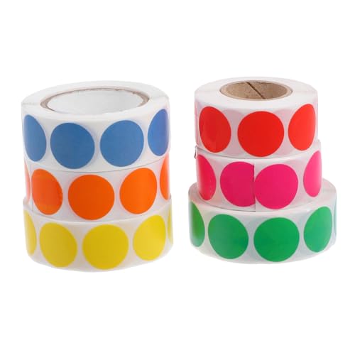 Homoyoyo 6 Rollen Punktaufkleber Kreis Sammelalbum Einfach Punkte Farbig Etikett Klassifizierungsaufkleber Runden Klebrig Für Form Bunt Aufkleber Aus Beschichtetem Papier von Homoyoyo