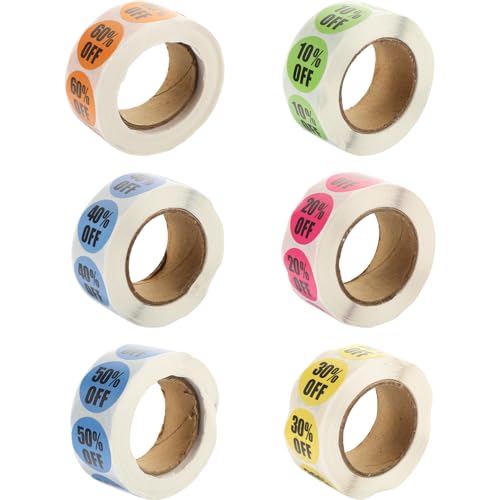 Homoyoyo 6 Rollen Rabattaufkleber Selbstklebend Etiketten für Einzelhandel Preisschilder Garage Sign Ladenverkauf Aufkleber für Supermarkt und Wiederverkauf Homoyoyo 6 Rollen Rabattaufkleber Selbstklebend Etiketten für Einzelhandel Preisschilder Garage Sign Ladenverkauf Aufkleber für Supermarkt und Wiederverkauf von Homoyoyo
