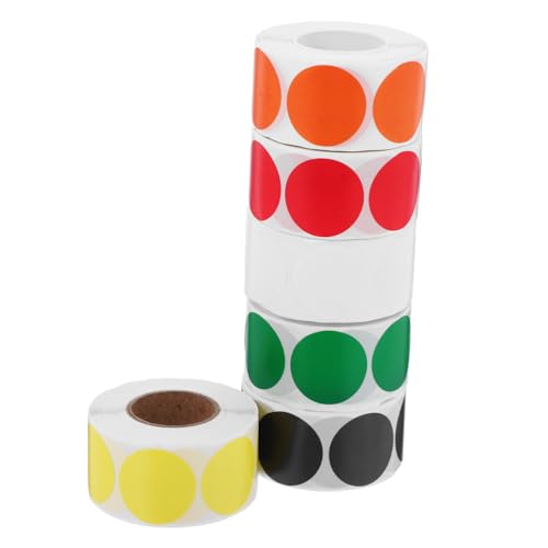 Homoyoyo 6 Rollen Runde Klebepunkte Selbstklebende Farbcodieretiketten DIY Aufkleber für Büro Basteln und Organisation Kleine Farbige Markierungsaufkleber ohne Kleberückstände von Homoyoyo