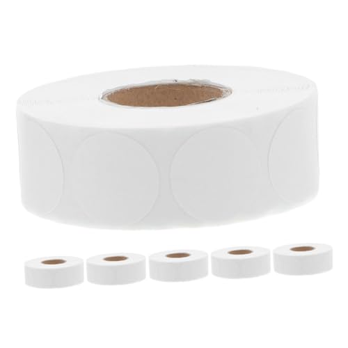 Homoyoyo 6 Rollen Runde Selbstklebende Etiketten Farbige Punktaufkleber für Büro Zuhause Schule pro Rolle Einfache Beschriftung Ablösbar Stark Haftend Bunte Weiße Dot Labels von Homoyoyo