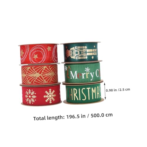 Homoyoyo 6 Rollen Teiliges Breit mit Goldfolie Flexibles Geschenkband für Geschenkverpackung Schleifenherstellung und Diy-basteln Vielseitig Verwendbar für Festliche Weihnachtsdeko Homoyoyo 6 Rollen Teiliges Breit mit Goldfolie Flexibles Geschenkband für Geschenkverpackung Schleifenherstellung und Diy-basteln Vielseitig Verwendbar für Festliche Weihnachtsdeko von Homoyoyo
