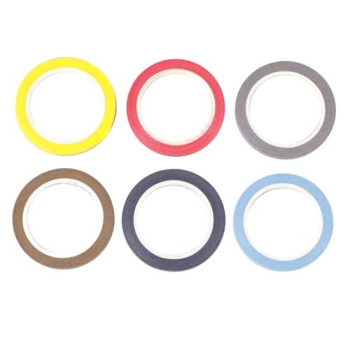 Homoyoyo 6 Rollen Washi Tape Dünn Bunte Klebebänder Farbiges DIY Papierklebeband für Geschenkverpackung Scrapbooking Basteln Dekorieren von Homoyoyo