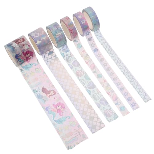 Homoyoyo 6 Rollen Washi Tape Masking Tape Dekoratives Klebeband für DIY Scrapbooking Journaling Sticker Kreative Bastelband ohne Rückstände Ablösbar von Homoyoyo