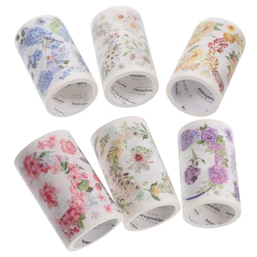 Homoyoyo 6 Rollen Washi-Tape farbiges Papierband Blumenband Handwerk dekorativ Sammelalbum Klebeband zum Einwickeln Washi Tape Vintage Washi-Aufkleber DIY Klebeband Bastelband Flüsterpapier Homoyoyo 6 Rollen Washi-Tape farbiges Papierband Blumenband Handwerk dekorativ Sammelalbum Klebeband zum Einwickeln Washi Tape Vintage Washi-Aufkleber DIY Klebeband Bastelband Flüsterpapier von Homoyoyo