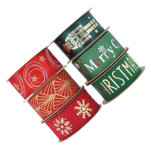Homoyoyo 6 Rollen Weihnachtsgeschenkband Breit Goldfolien-dekor Festliche Verpackungsschleifen für DIY Bastelarbeiten Geschenkverpackung Weihnachtsbaumdekoration Homoyoyo 6 Rollen Weihnachtsgeschenkband Breit Goldfolien-dekor Festliche Verpackungsschleifen für DIY Bastelarbeiten Geschenkverpackung Weihnachtsbaumdekoration von Homoyoyo