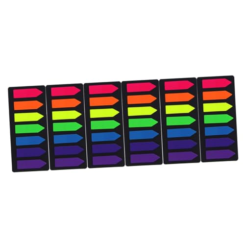 Homoyoyo 6 Sätze Bunte Haftnotizen Fluoreszierende Selbstklebende Notizblätter mit Linealkarte für Bürobedarf und Organisation Leicht Ablösbar Rückstände von Homoyoyo
