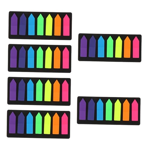 Homoyoyo 6 Sätze Farbige Haftnotizen Selbstklebende Index Tabs für Bücher und Notizen Beschreibbare Markierungsaufkleber für Büro und Schule für Organisation und Lernen von Homoyoyo