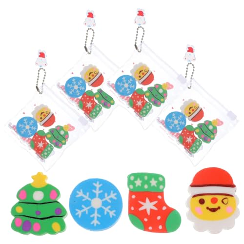Homoyoyo 6 Sätze Teiliges Niedliche Weihnachtsradiergummis mit Xmas Motiven Kleine Leichte Radierer als Partygeschenk Dekoration und Schülerpreise für Zuhause und Büro von Homoyoyo