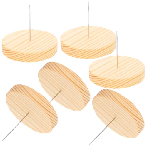 Homoyoyo 6 Sets Holzsockel Ornament Puppenständer Schreibtisch Displaysockel Puppenfiguren Displayständer Häkelpuppen Displayständer Puppenaufbewahrungshalter Puppen von Homoyoyo
