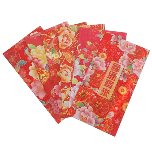 Homoyoyo 6 Stück Chinesische Rote Umschläge für Neujahr Hochzeiten Großformatige Hong Bao mit Attraktivem Design für Festlichkeiten Robustes Frühlingsfest Homoyoyo 6 Stück Chinesische Rote Umschläge für Neujahr Hochzeiten Großformatige Hong Bao mit Attraktivem Design für Festlichkeiten Robustes Frühlingsfest von Homoyoyo