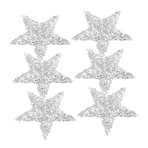 Homoyoyo 6 Stück Diy Strass Patches Sternform Glitzernde Bügelbilder für Kleidung Partydekoration Praktische Hot Fix Applikationen für Textilien von Homoyoyo
