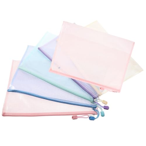 Homoyoyo 6 Stück Dokumententaschen mit Reißverschluss Wasserfestes Kunststoff mesh für Aufbewahrung von Prüfungsunterlagen und Akten für Schule und Büro in Gemischten Farben Homoyoyo 6 Stück Dokumententaschen mit Reißverschluss Wasserfestes Kunststoff mesh für Aufbewahrung von Prüfungsunterlagen und Akten für Schule und Büro in Gemischten Farben von Homoyoyo