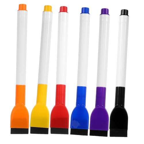 Homoyoyo 6 Stück Farbiger Whiteboard-Stift bunt Tafel löschbar kleiner trockener Radierer trocken abwischbare Marker mit feiner Spitze Whiteboard-Marker trocken abwischbar Filzbürste Homoyoyo 6 Stück Farbiger Whiteboard-Stift bunt Tafel löschbar kleiner trockener Radierer trocken abwischbare Marker mit feiner Spitze Whiteboard-Marker trocken abwischbar Filzbürste von Homoyoyo