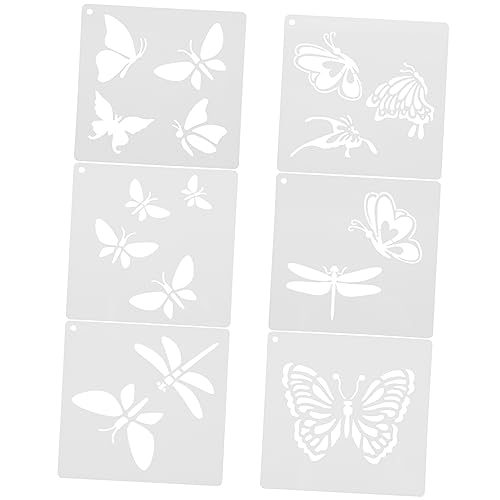 Homoyoyo 6 Stück Hohle Zeichenformen Schablonen Zum Malen Schmetterlingsschablone Zeichnungsvorlagen Hohle Schablonen Malschablonen Aushöhlen Scrapbook-schablonen Malvorlage Plastik Weiß von Homoyoyo