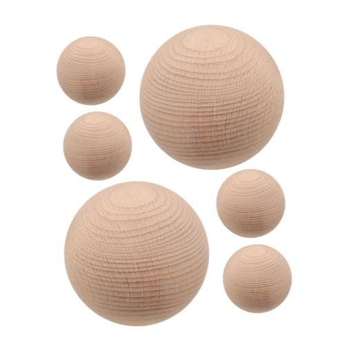 Homoyoyo 6 Stück Holzkugeln aus Buchenholz für Outdoor Croquet Spiel Ersatzbälle Glatte Oberfläche Leicht und Robust für Garten Freizeit und Teambuilding Aktivitäten von Homoyoyo