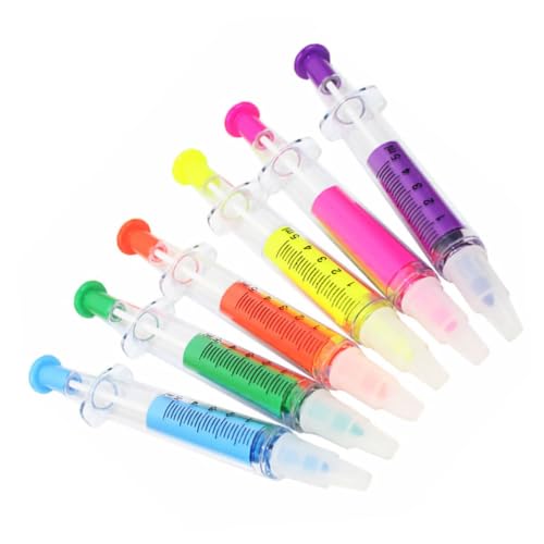 Homoyoyo 6 Stück Kreative Design Highlighter Stifte für Studenten Bunte Marker mit Kugelschreiber Funktion für Notizen und Annotationen von Homoyoyo
