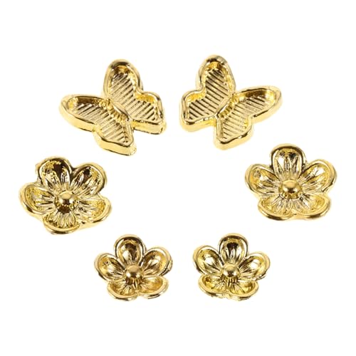 Homoyoyo 6 Stück Legierung Schmetterling Blumen Charms Vielseitige Nail Art Zubehör für Frühlingsthemen Hochzeiten Wettbewerbe von Homoyoyo
