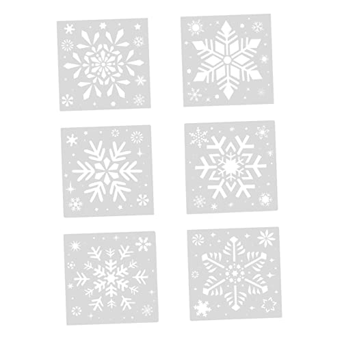Homoyoyo 6 Stück Malschablonen Keks Schneeflocken Schablonen Frohe Weihnachten Schablone Schneeflocken Vorlage Scrapbooking Dekoration Schneeflockenformen Schneeflocken von Homoyoyo
