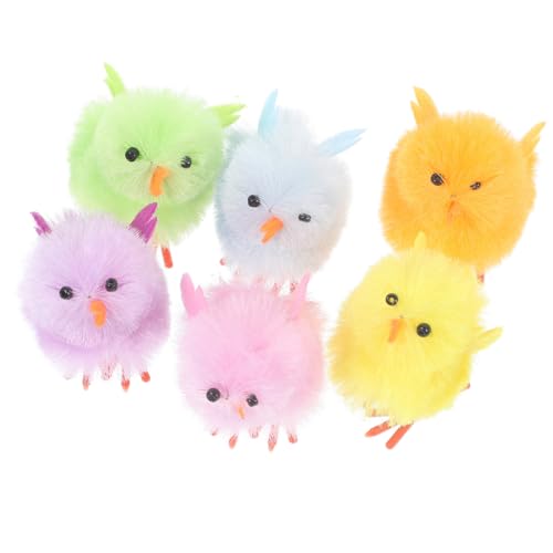 Homoyoyo 6 Stück Mini Plüsch Küken - Bunte Flauschige Osterküken 4cm Aus Chenille Für Ostereiersuche - Party Dekoration Und Kunsthandwerk Perfekt Für Kleine Osterfreuden von Homoyoyo