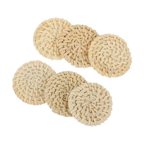 Homoyoyo 6 Stück Ohrringe Zubehör Rattan Gewebte Perlen Dekorativ Charme Einfache Ohrringe Korbohrringe Kreis Runden Für Runde Ohrringanhänger Ohrring-anhänger Ohrringe Diy Charms Mit von Homoyoyo