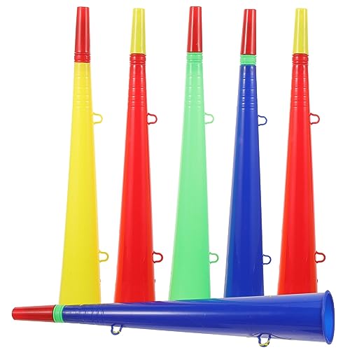 Homoyoyo 6 Stück Robuste Plastiktrompeten Laute Stadionhörner Plastiktrompeten Für Sportveranstaltungen Abschlussfeiern Schulpartys Gastgeschenke Und Zubehör (Zufällige Farbe) von Homoyoyo