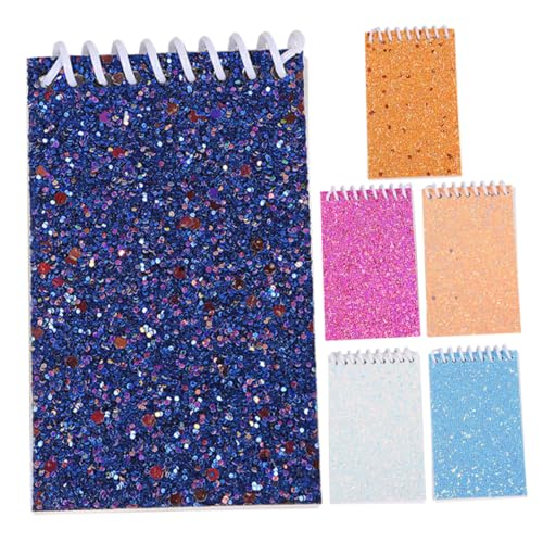 Homoyoyo 6 Stück Spiralnotizbücher mit Schimmerndem Pailletten Cover Dickes Papier Kleine Pocket Notebooks für Tägliche Planung Journaling Skizzieren und Notizen Unterwegs von Homoyoyo