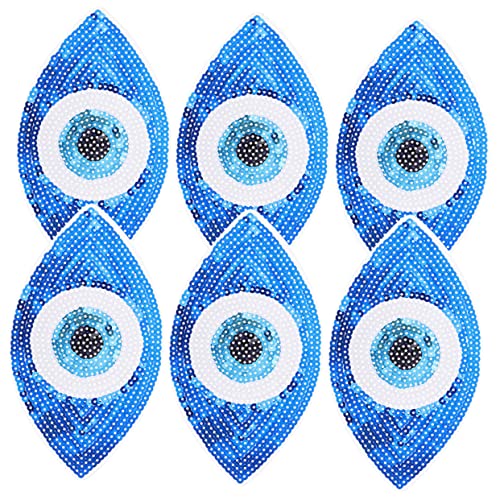 Homoyoyo 6 Stück Teiliges Augenform Patches Aufnäher zum Nähen oder Bügeln Dekorative Patches mit Einzigartigen Designs für Kleidung Taschen und DIY Projekte von Homoyoyo