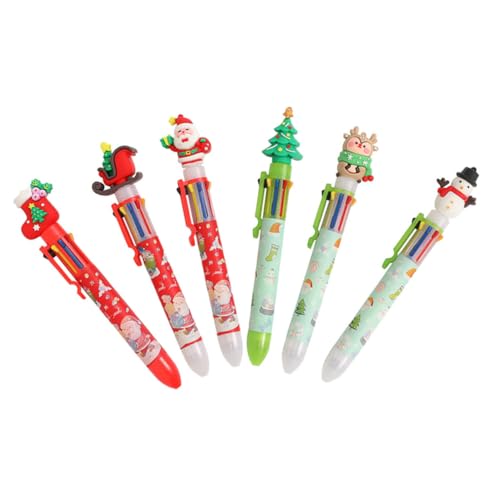 Homoyoyo 6 Stück Teiliges Bunter Weihnachts Kugelschreiber aus Robustem Kunststoff Einziehbar Schnelltrocknende Glattes Schreiben für Schule Büro und Festliche Geschenkideen Homoyoyo 6 Stück Teiliges Bunter Weihnachts Kugelschreiber aus Robustem Kunststoff Einziehbar Schnelltrocknende Glattes Schreiben für Schule Büro und Festliche Geschenkideen von Homoyoyo
