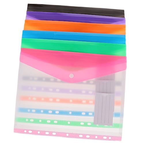 Homoyoyo 6 Stück Teiliges Dokumententaschen mit Druckknopf Verschluss Transparente Lose Hüllen Widerstandsfähige Schreibwaren Ordner Taschen für Büro Schule und Organisation von Homoyoyo