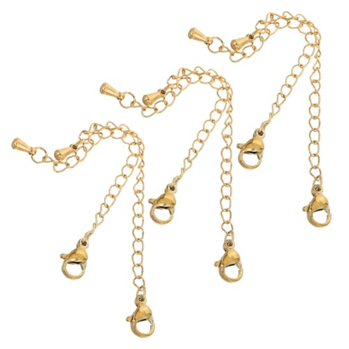 Homoyoyo 6 Stück Teiliges Edelstahl Kettenverlängerer mit Karabinerverschluss für Armbänder und Halsketten Langlebige DIY Schmuckzubehör Modische Goldfarbene Erweiterungsketten für Homoyoyo 6 Stück Teiliges Edelstahl Kettenverlängerer mit Karabinerverschluss für Armbänder und Halsketten Langlebige DIY Schmuckzubehör Modische Goldfarbene Erweiterungsketten für von Homoyoyo